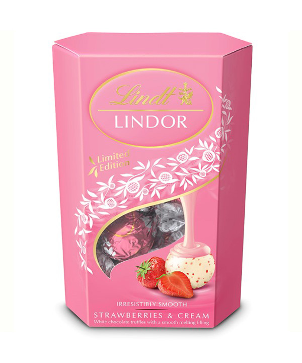 Lindt Lindor Strawberries and Cream Truffles 200g